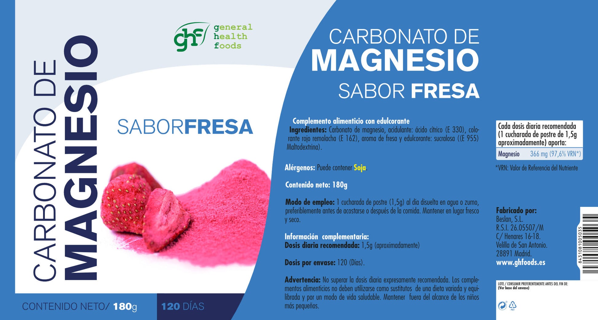 Strawberry Magnesium Carbonate, 180g