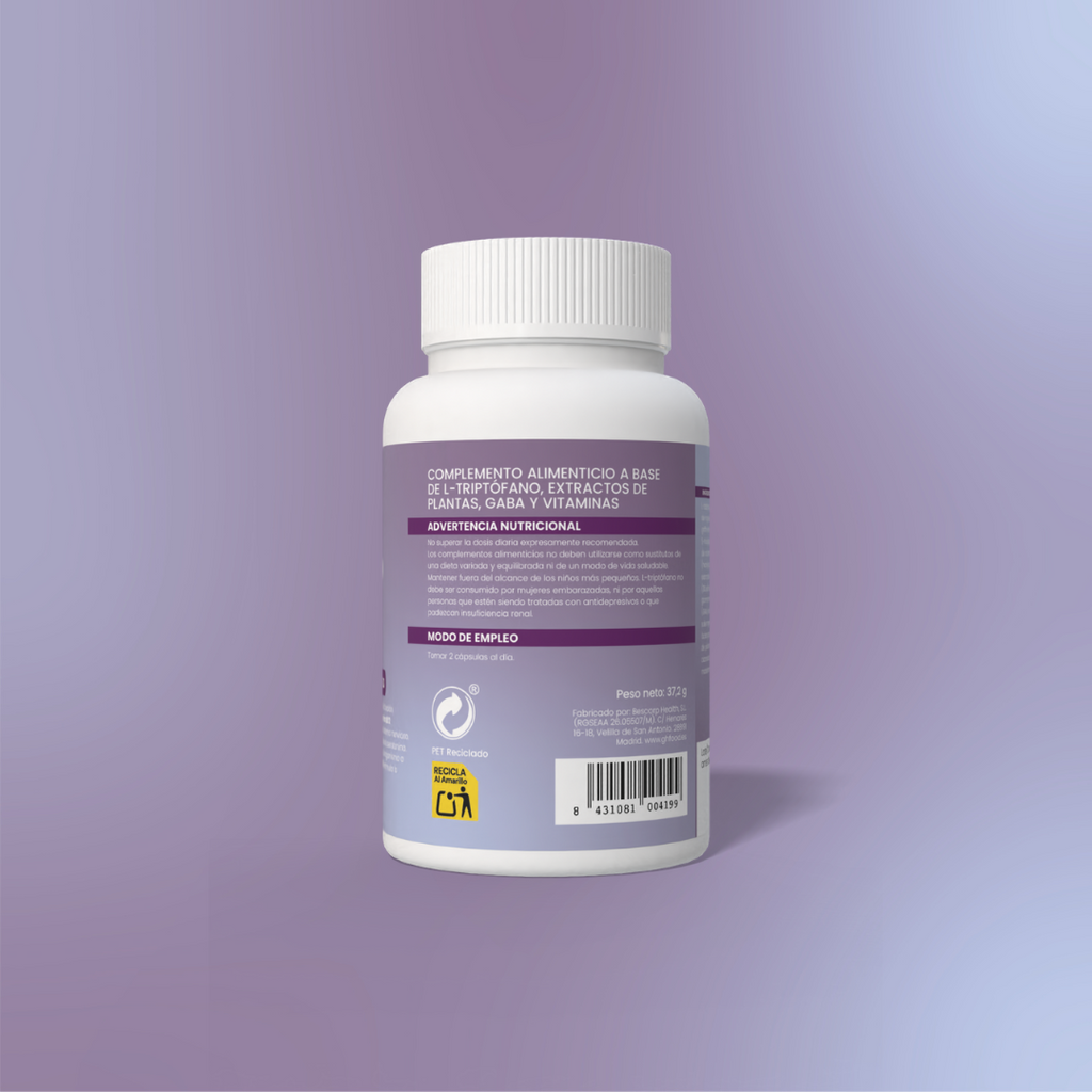 5HTP + B6 + Biotin + Mg + Gaba + Rhodiola 60 vegetable capsules of 620mg