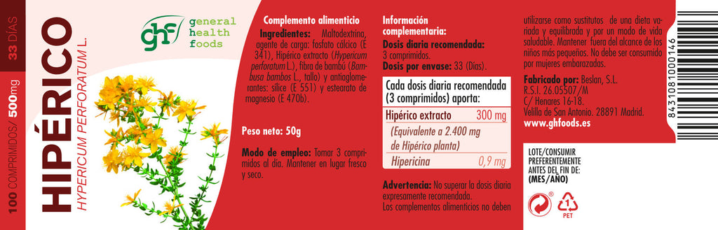 St. John's Wort 100 500mg tablets