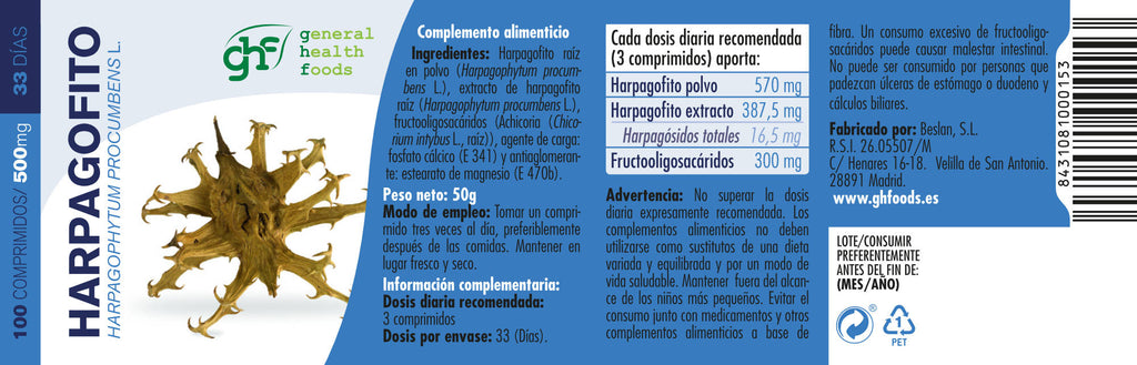 harpagofito 100 500mg tablets