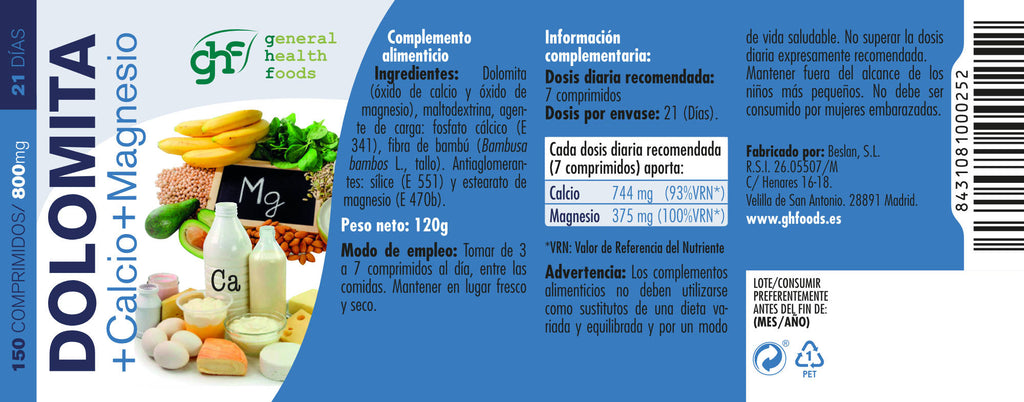 Dolomite 150 tablets of 800mg