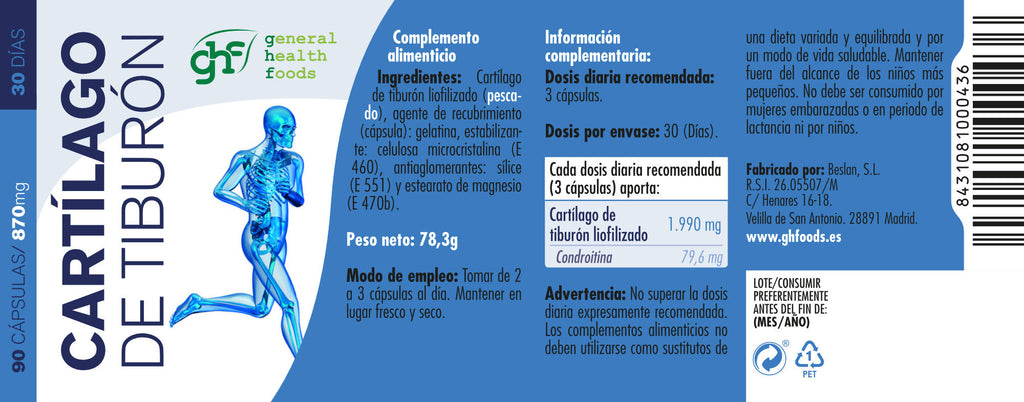 Shark Cartilage 90 capsules of 870mg