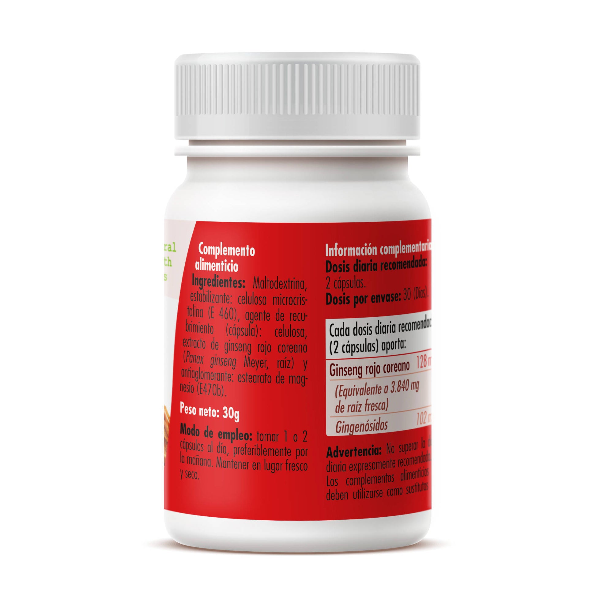 Korean Red Panax Ginseng 60 Vegetable Capsules