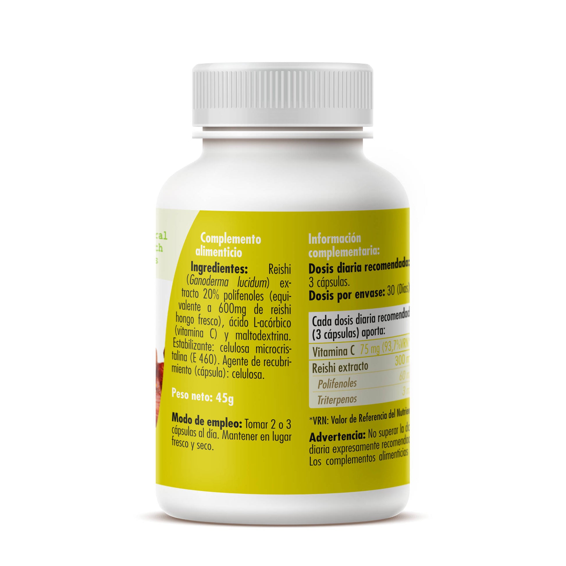 Reishi 90 vegetable capsules of 500mg