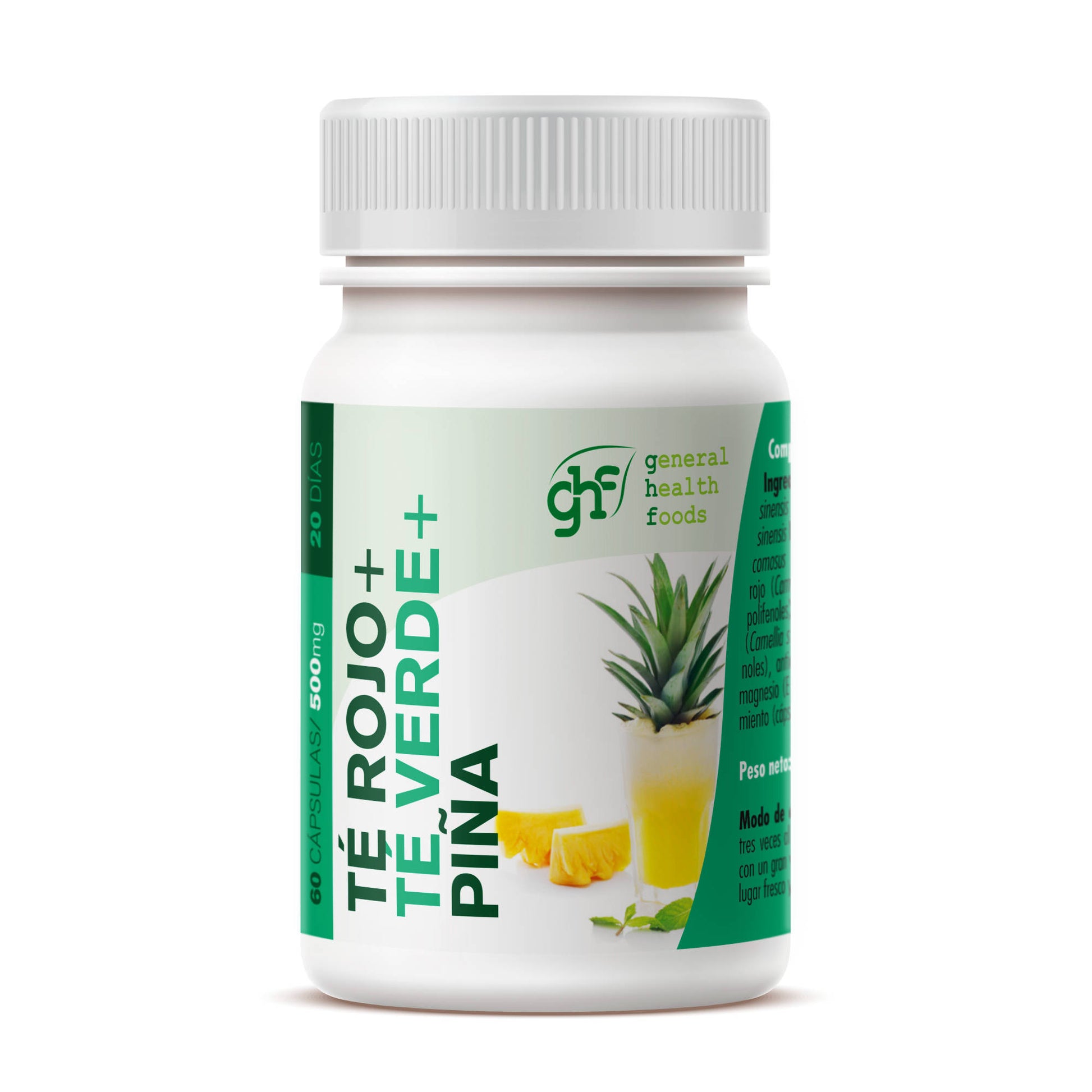 Red Tea + Green Tea + Pineapple 60 vegetable capsules of 500mg