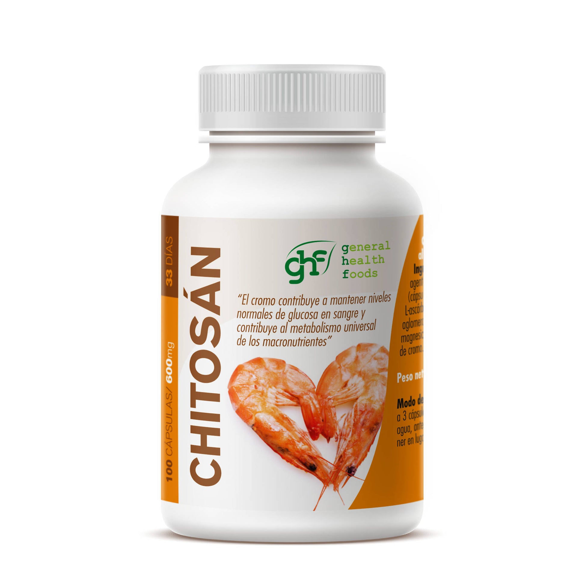 Chitosan with chromium and vitamin C 100 capsules of 600mg