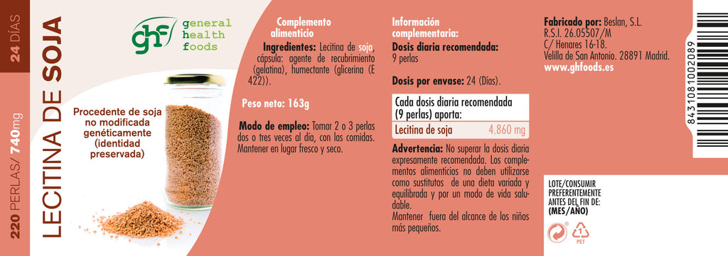 Soy Lecithin 220 pearls of 740mg