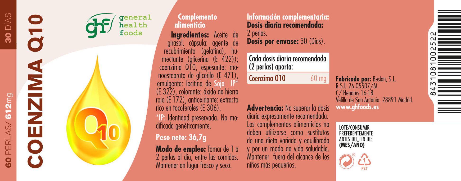 Coenzyme Q10 60 pearls of 700mg