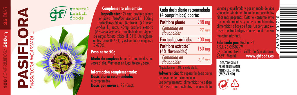 Passionflower 100 500mg tablets