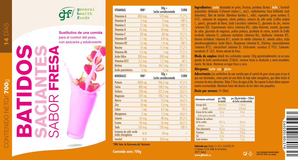 Satiating Strawberry Smoothies, 700g