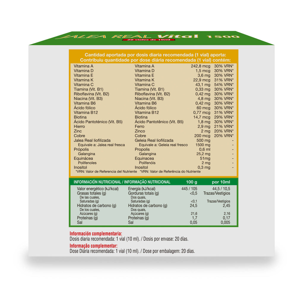 Vital Jelly 1500 20 glass vials
