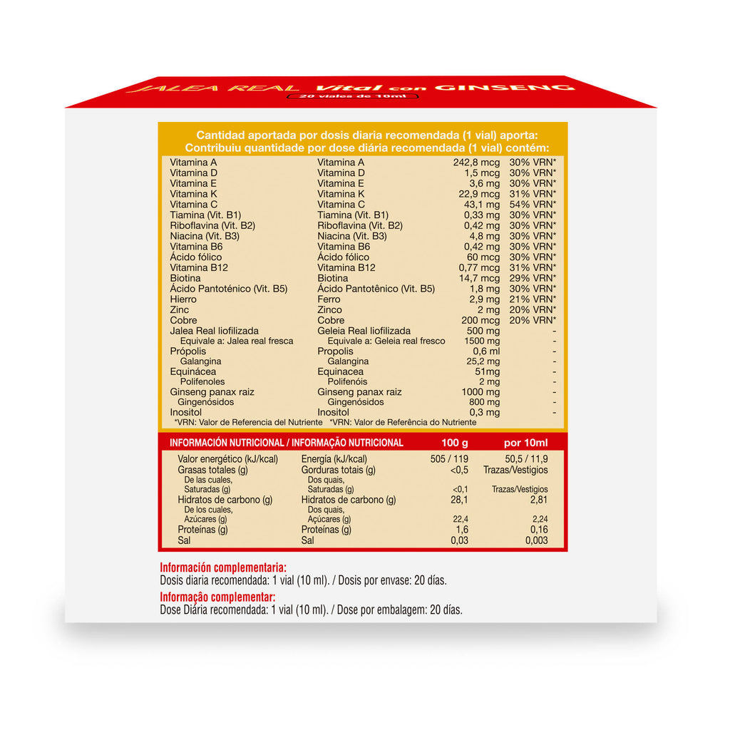 Vital Jelly with Ginseng 20 glass vials