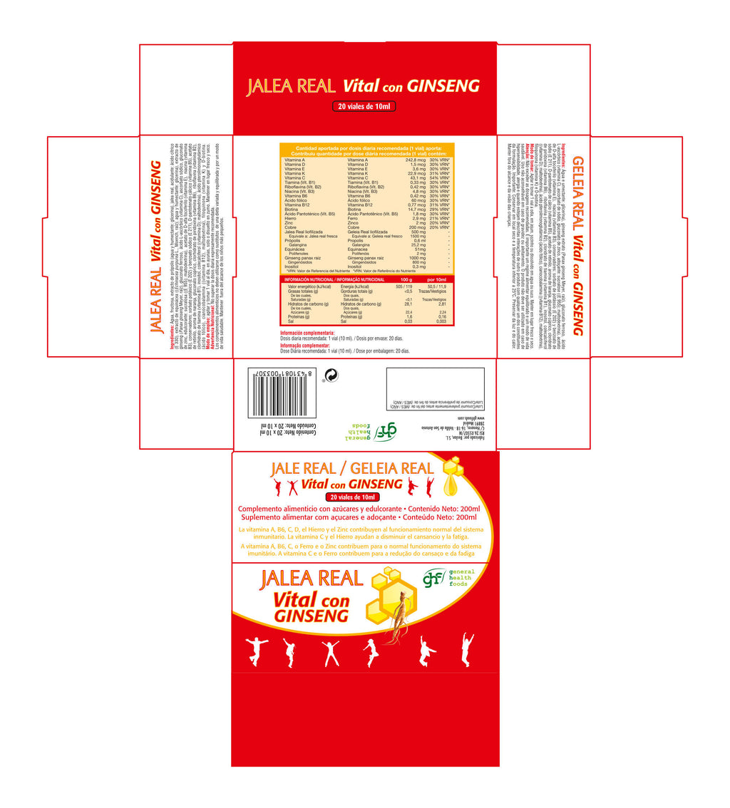 Vital Jelly with Ginseng 20 glass vials