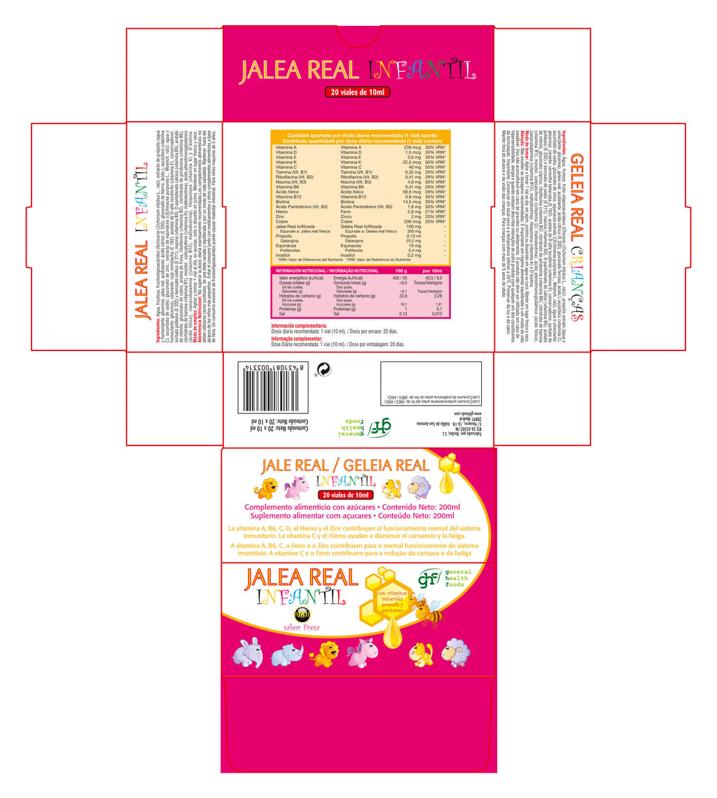 Royal jelly for children 20 glass vials