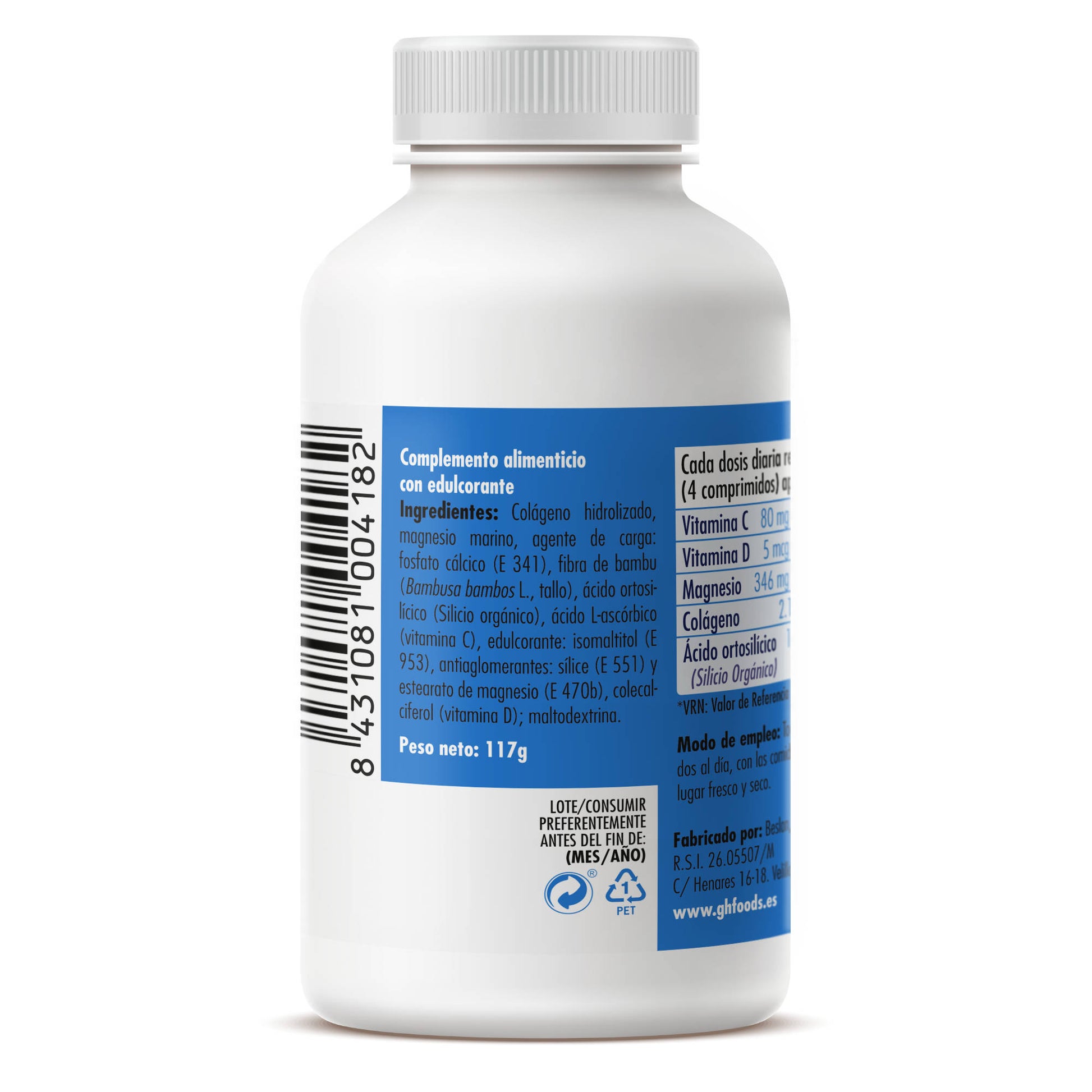 Collagen Silicon + Magnesium + D + C 90 tablets of 1.3g