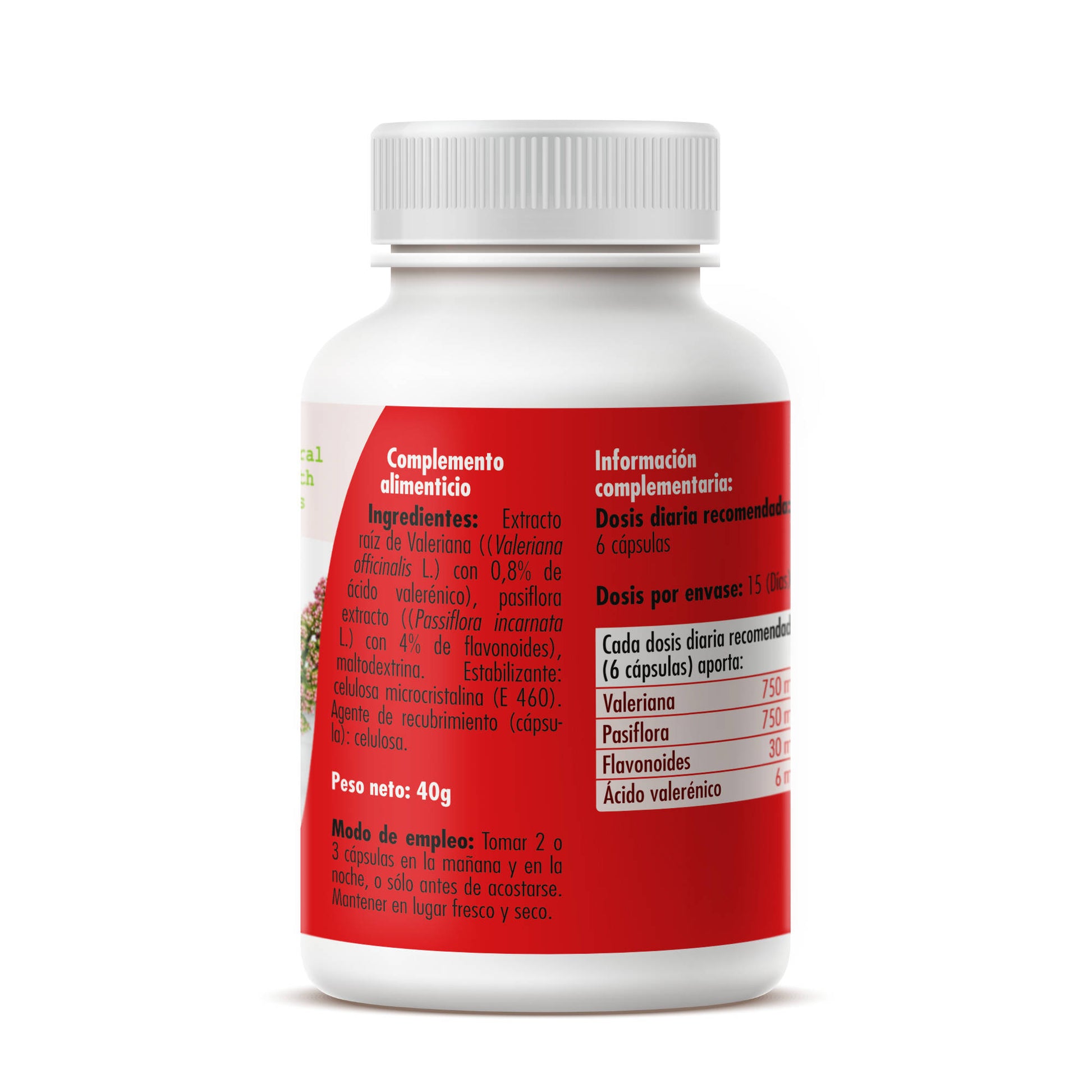 Valerian and Passionflower 90 vegetable capsules of 450mg