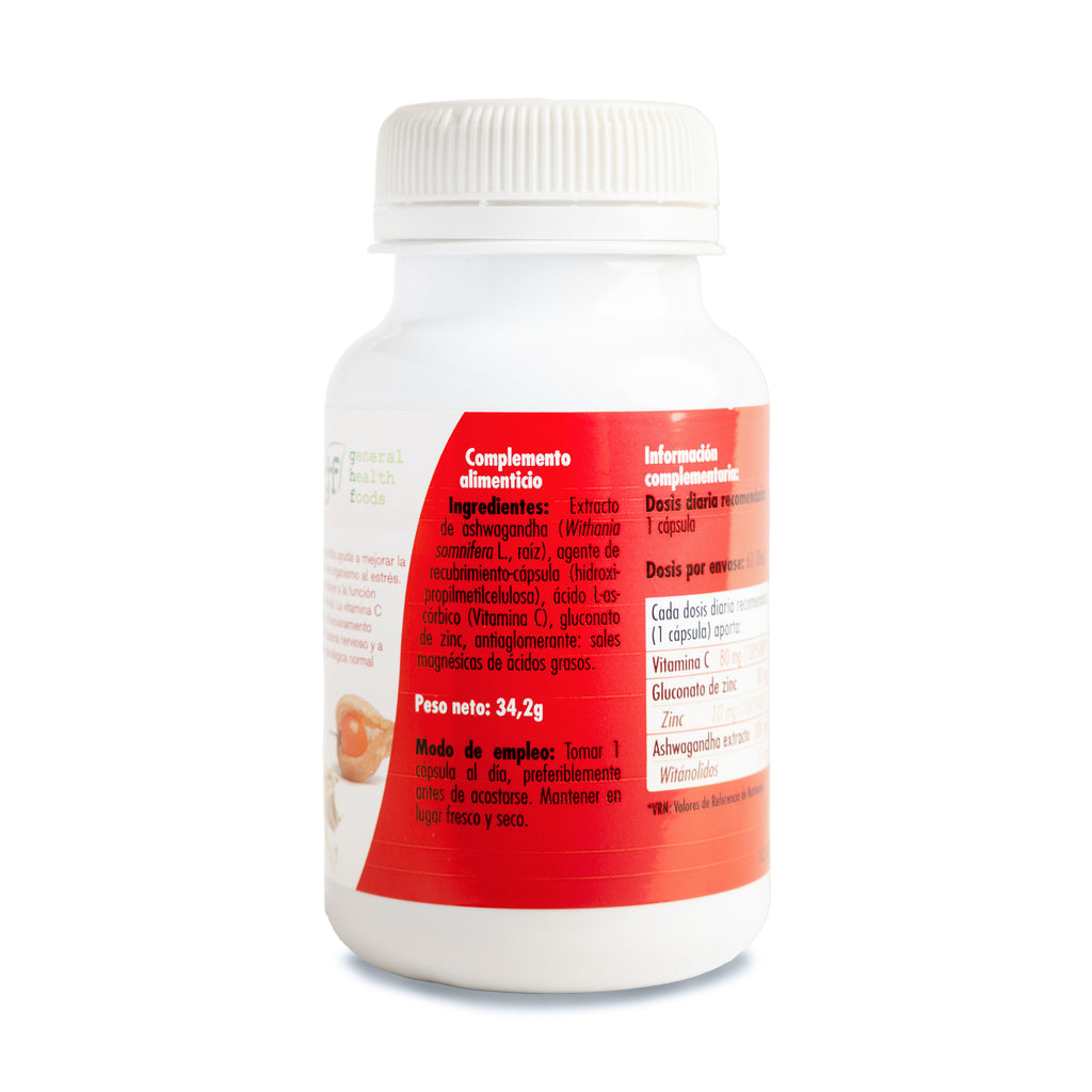 ASHWAGANDHA + ZINC + VITAMINA C PESO NETO 34,2g